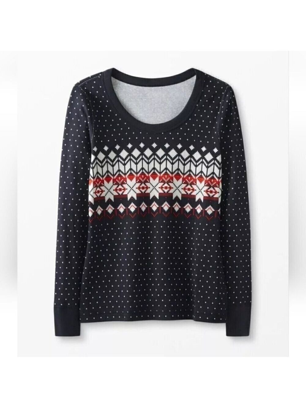 HANNA ANDERSSON | Fair Isle Long John Top Pajama Organic Cotton sz M